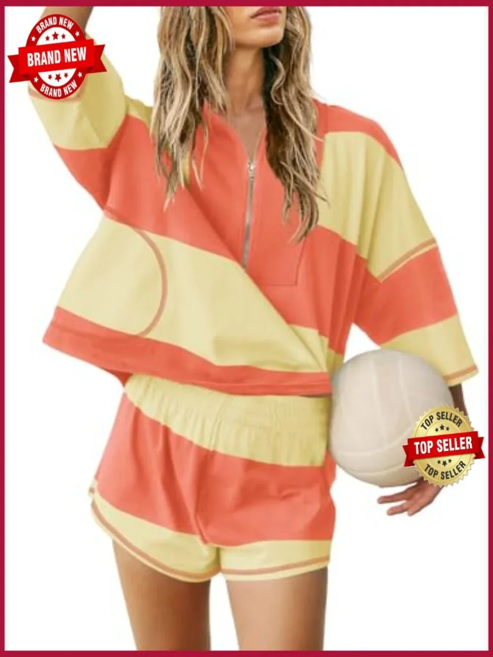 Striped 2 Piece Lounge Set Workout Tracksuit Oversized Short Sets Matching